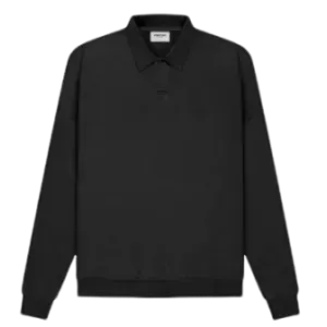 Black Long Sleeve Polo Essentials Sweatshirt